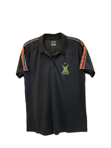 2025 Official Guyana Amazon Warriors Black Polo Shirt Womens